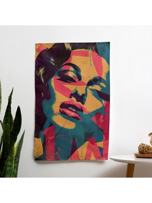 Tipografi Modern Sanat  Duvar Örtüsü - Canlı Ranforce Kumaş - Yatak Odası, Oturma Odası, Yatakhane