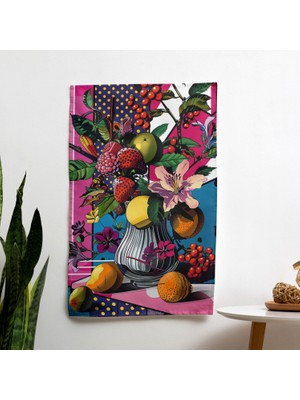 Pop Art Natürmort  Duvar Örtüsü - Canlı Renkler, Yatak Odası, Oturma Odası ve Yurt Dekoru