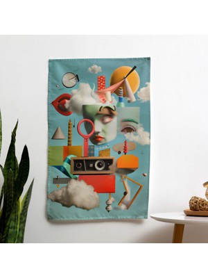 Modern Dadaizm  Duvar Örtüsü - Canlı Renkler, Yatak Odası, Oturma Odası, Yurt Için Hafif Kumaş