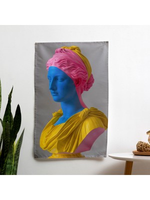 Pop Art  Duvar Örtüsü -  Pamuk Arka, Polyester Ön - Canlı Ranforce Kumaş Dekoratif Örtü
