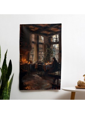 Modern Sanat Mum Işıklı Oda Duvar Örtüsü -  Pamuk Sırt, Polyester Ön, Ranforce Kumaş,