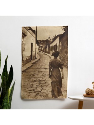 Frida Kahlo Tarzı  Duvar Örtüsü - Süblimasyon Baskılı Canlı Ranforce Kumaş - Yatak Odası,
