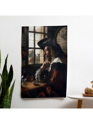 Modern Sanat Dünya Haritası Duvar Örtüsü -  Pamuk Sırt ve Polyester Ön - Ranforce Kumaş