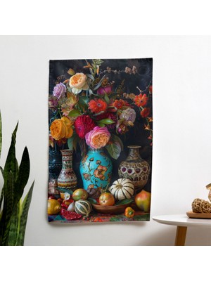 Frida Kahlo Tarzı  Duvar Sanatı Süblimasyon Baskı Duvar Örtüsü - Canlı Renkler,  Pamuk