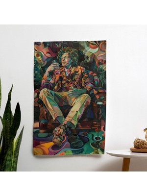 Modern Sanat Zengin Renkler Duvar Örtüsü - Yatak Odası, Oturma Odası ve Yurt Dekoru Için Canlı