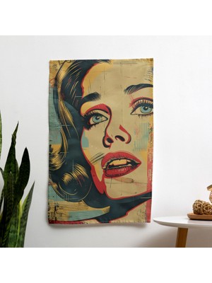 Popart Tarzı Modern Sanat Duvar Örtü - Yatak Odası, Oturma Odası ve Yurt Dekoru Için Canlı