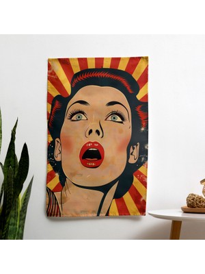 Popart Tarzı  Duvar Örtü - Yatak Odası, Oturma Odası, Yurt Için Canlı Renkli Kumaş Duvar Sanatı