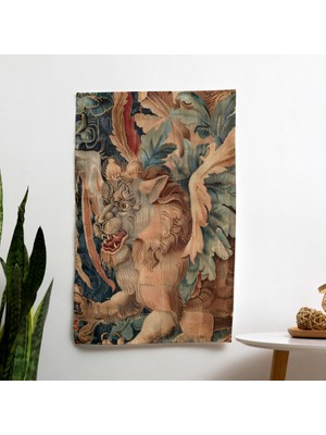 Mitolojik  Duvar Örtüsü -  Pamuk Sırt, Polyester Ön, Ranforce Kumaş - Canlı Renkler