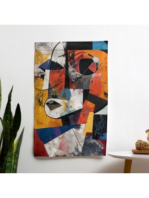 Modern Dadaizm Duvar Örtüsü - Yatak Odası, Oturma Odası ve Yurt Için Canlı Ranforce Kumaş