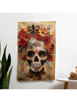 Çağdaş Kolaj  Duvar Sanatı Baskılı Örtü - Canlı Renkler Kumaş, Yatak Odası, Oturma Odası ve