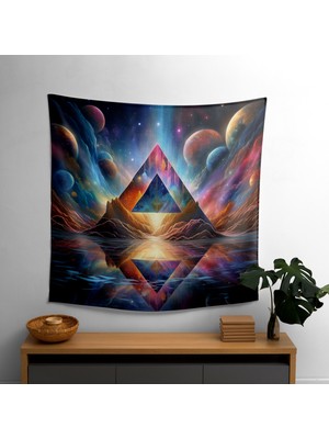Psychedelic Prizma Duvar Örtüsü  Pamuk Arka  Polyester Ön Ranforce Kumaş Sertifikalı