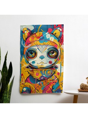 Popart Tarzı Dekoratif Duvar Örtüsü - Yatak Odası, Oturma Odası Veya Yurt Için Canlı Kumaş