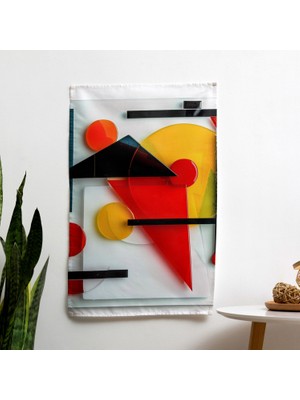 Süprematizm  Duvar Örtüsü - Yatak Odası, Oturma Odası ve Yurt Için Canlı Ranforce Kumaş Dekoratif