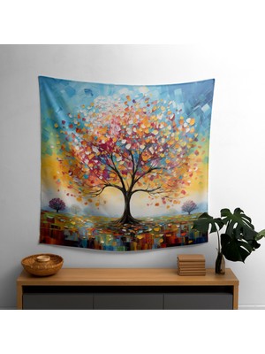 Empresyonist Hayat Ağacı  Duvar Sanatı - Yatak Odası ve Oturma Odası Dekoru Için Canlı Modern