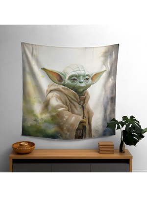 Suluboya Yoda Duvar Örtüsü - Yatak Odası, Oturma Odası Veya Yurt Dekoru Için Süblimasyon Baskılı