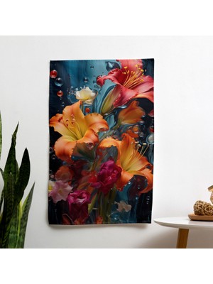 Kanayan Çiçekler  Duvar Örtüsü - Yatak Odası, Oturma Odası, Yurt Için Pamuk / Polyester