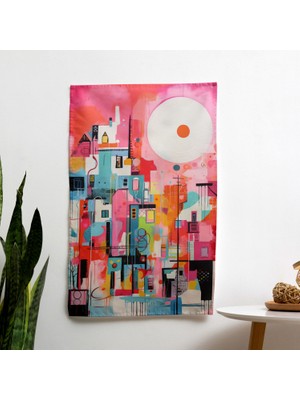 Canlı Grafiti Sanatı Duvar Örtüsü -  Pamuk Sırt ve Polyester Ön - Hafif Süblimasyon Baskı