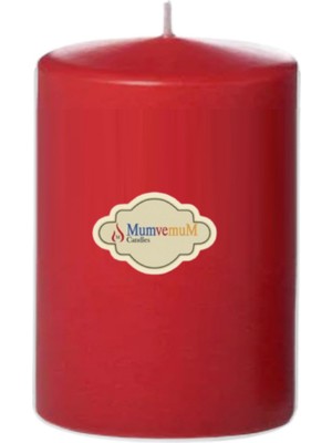 MumvemuM 6 x 10 Kırmızı Silindir Mum
