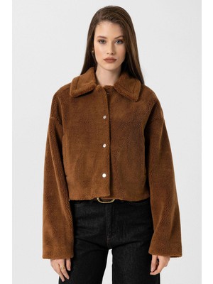 Antioch Kahve Kadın Yumuşak Dokulu Mont