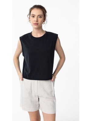 Antioch Siyah Modal Kumaş Kadın T-Shirt