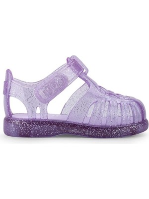 Çocuk Sandalet Simli Lila