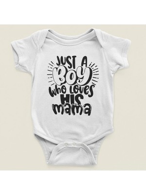 Sevbano Sadece Annesini Seven Bir Erkek Yazılı Pamuklu Yumuşak Unisex Çıtçıtlı Body Zıbın