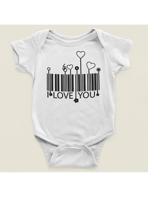 Sevbano I Love You Yazılı Pamuklu Yumuşak Unisex Çıtçıtlı Body Zıbın