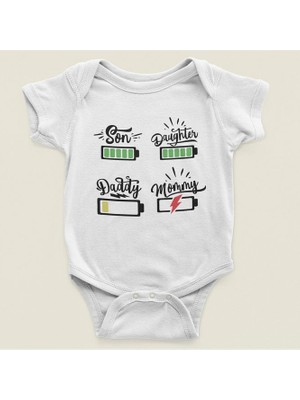 Sevbano Tasarım Oğul Kız  Anne Baba Yazılı Pamuklu Yumuşak Unisex Çıtçıtlı Body Zıbın