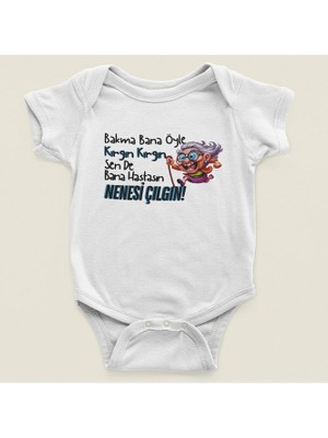 Sevbano Sende Bana Hastasın Nenesi Çılgın Yazılı Pamuklu Yumuşak Unisex Çıtçıtlı Body Zıbın