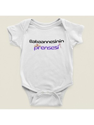 Sevbano Amcasının Prensesi Yazılı Pamuklu Yumuşak Unisex Çıtçıtlı Body Zıbın