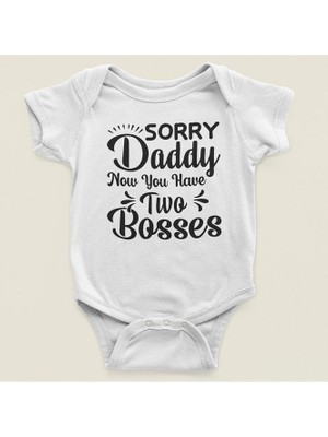 Sevbano Kusura Bakma Baba Artık Iki Patronun Var Yazılı Pamuklu Yumuşak Unisex Çıtçıtlı Body Zıbın