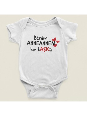 Sevbano Benim Anneannem Bir Başka Yazılı Pamuklu Yumuşak Unisex Çıtçıtlı Body Zıbın
