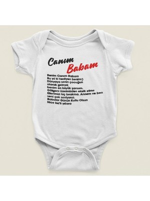 Sevbano Babalar Günü Hediyen Benim Canım Babam Yazılı Pamuklu Yumuşak Unisex Çıtçıtlı Body Zıbın