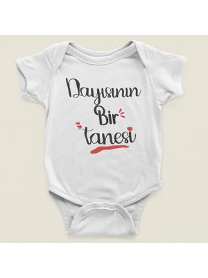 Sevbano Dayısının Bir Tanesi Yazılı Pamuklu Yumuşak Unisex Çıtçıtlı Body Zıbın