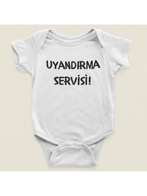 Sevbano Uyandırma Servisi ! Yazılı Pamuklu Yumuşak Unisex Çıtçıtlı Body Zıbın