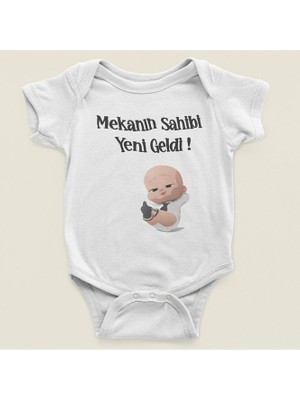 Sevbano Mekanın Sahibi Yeni Geldi ! Yazılı Pamuklu Yumuşak Unisex Çıtçıtlı Body Zıbın