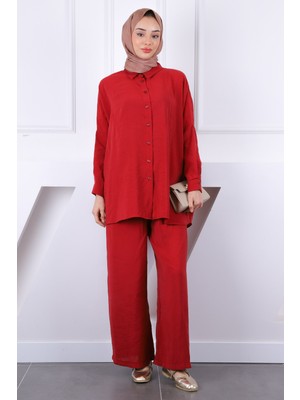 İmaj Butik Bordo Arkası Robalı Salaş Modal Takım