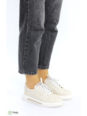 Mammamia Kadın Klasık Tarz Bağcıklı   Deri Ortopedik Günlük  Ayakkabı M26YA3525