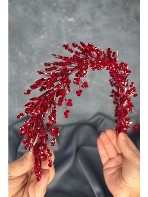 Hera Kristal Boncuklu Gelin Tacı