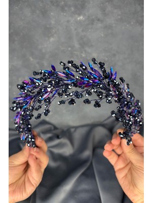 Hera Kristal Boncuklu Gelin Tacı