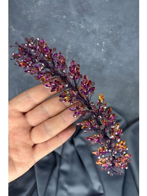 Mürdüm Defne Gelin Tacı Saç ve Türban Aksesuarı