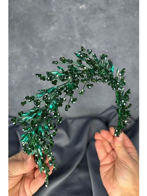 Hera Kristal Boncuklu Gelin Tacı