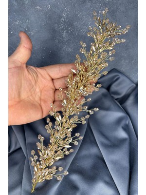 Hera Kristal Boncuklu Gelin Tacı