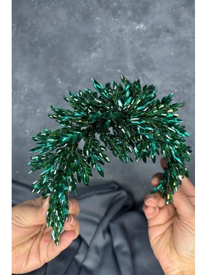 Yoğun İşlemeli Eva Kına Tacı Gelin Saç Aksesuarı