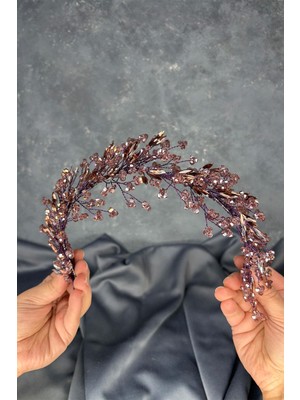 Hera Kristal Boncuklu Gelin Tacı