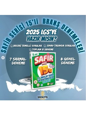 Safir 8.sınıf Inkılap Tarihi Branş Deneme 15 Li