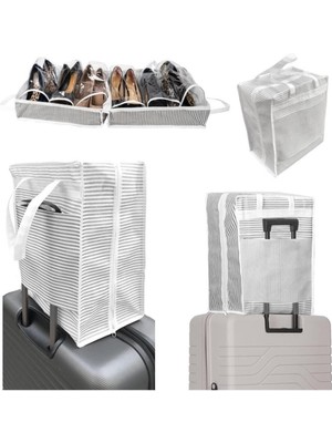 Teknotrust 6 Bölmeli Seyahat Tipi Ayakkabı Hurcu Organizer ve Ayakkabı Saklama Çantası