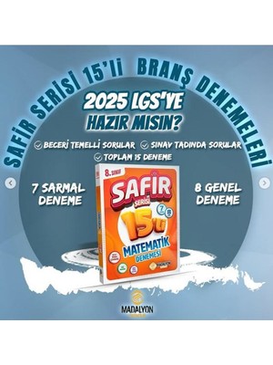 Safir 8.sınıf Matematik Branş Deneme 15 Li