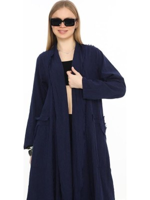 Bohomiyan Uzun Saçaklı Keten Kaftan & Kap