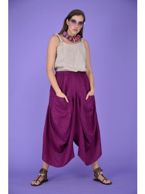 Italyan Cepli Keten Şalvar Pantolon (36-48 Beden Arası)